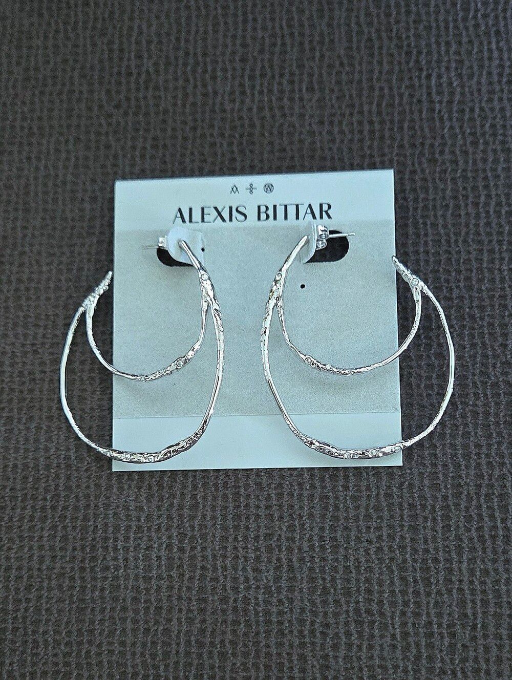 Alexis Bittar Silver🤍 "Solanales" Molten Double✌️ Hoop Earrings - Picture 11 of 16